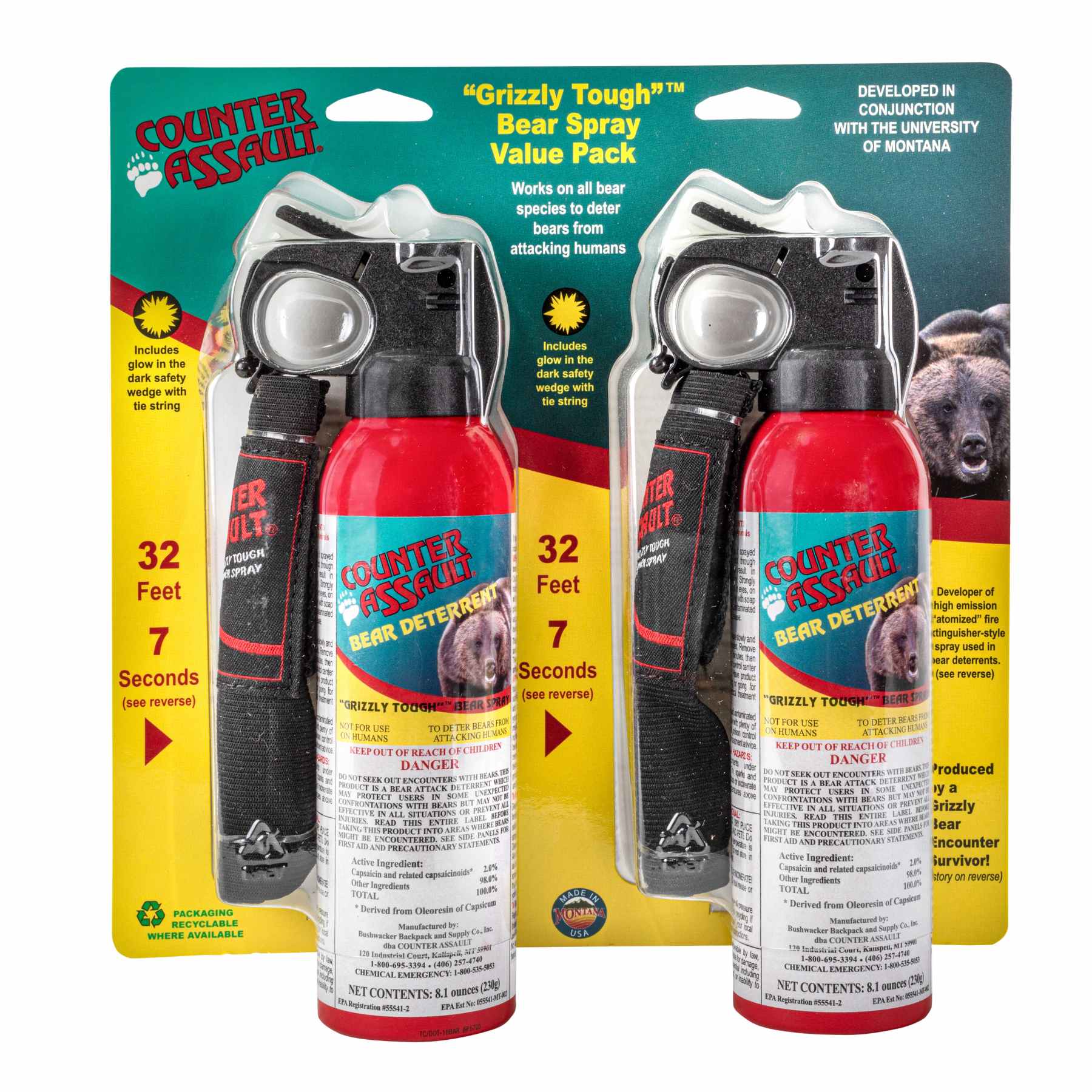 2 Counter Assault bear deterrent spray with holster