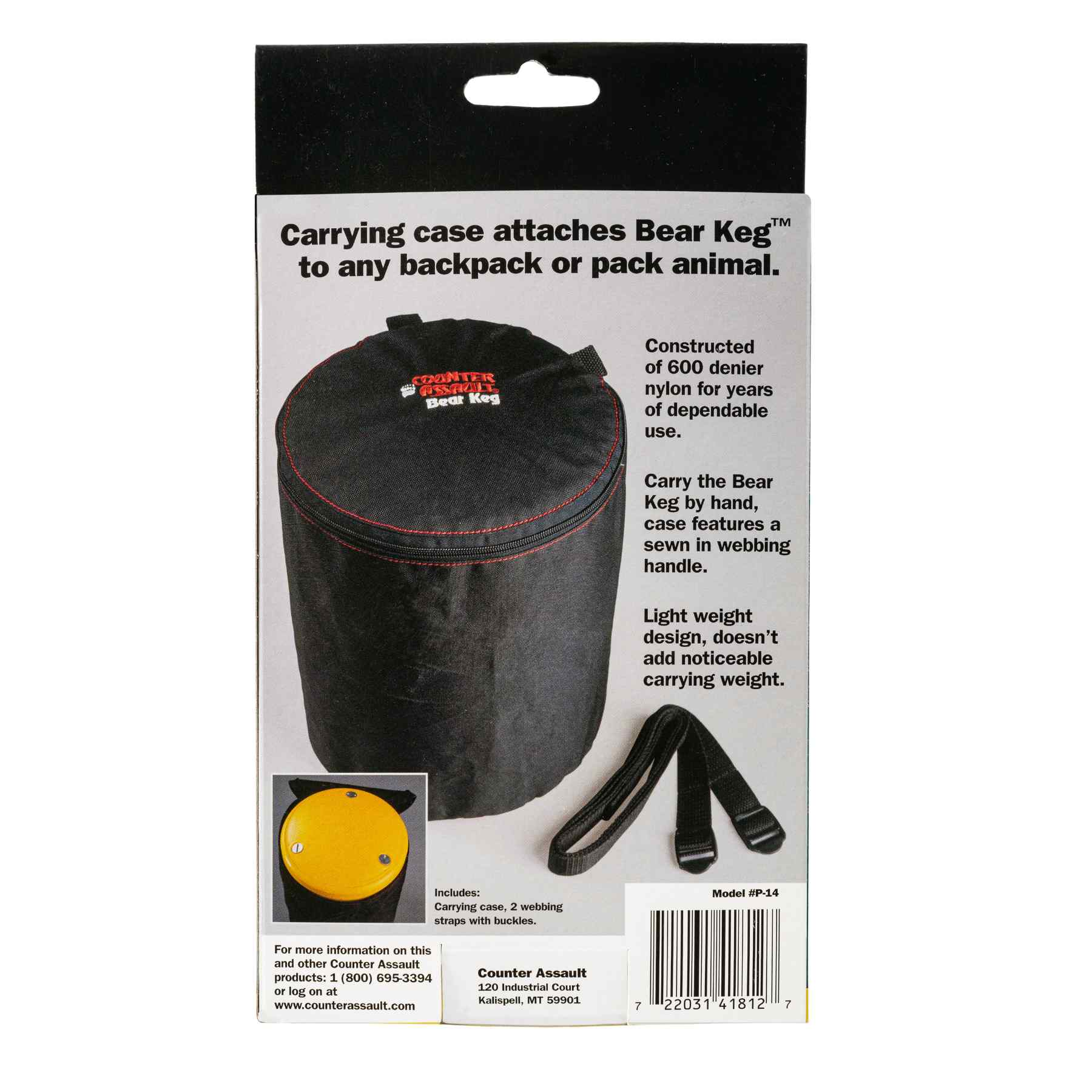 Bear Keg carrying case pack details