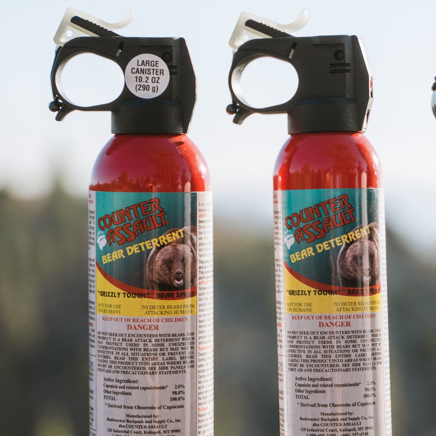 10.2 and 8.1 oz Counter Assault Bear Sprays