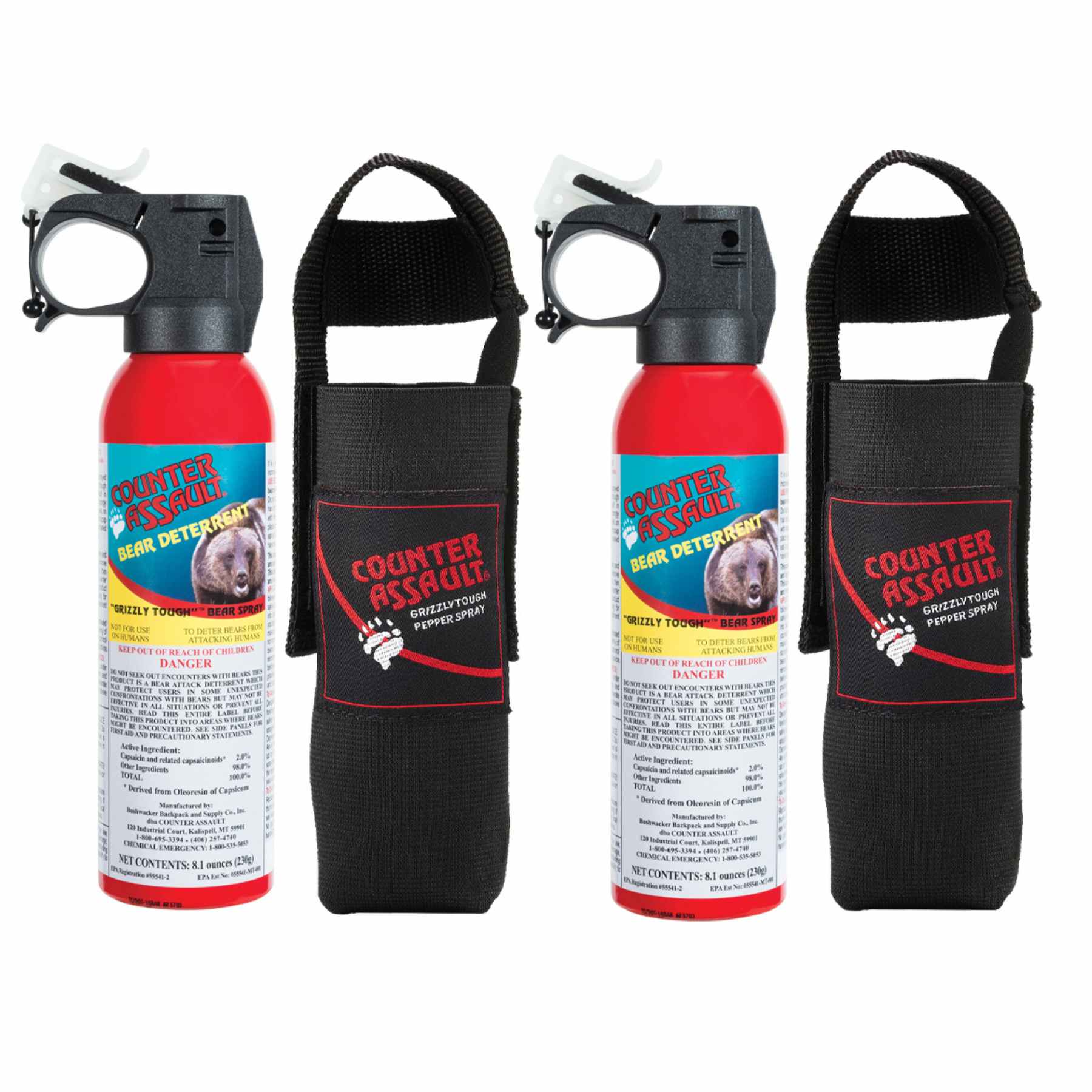 2 Counter Assault bear deterrent spray with holster