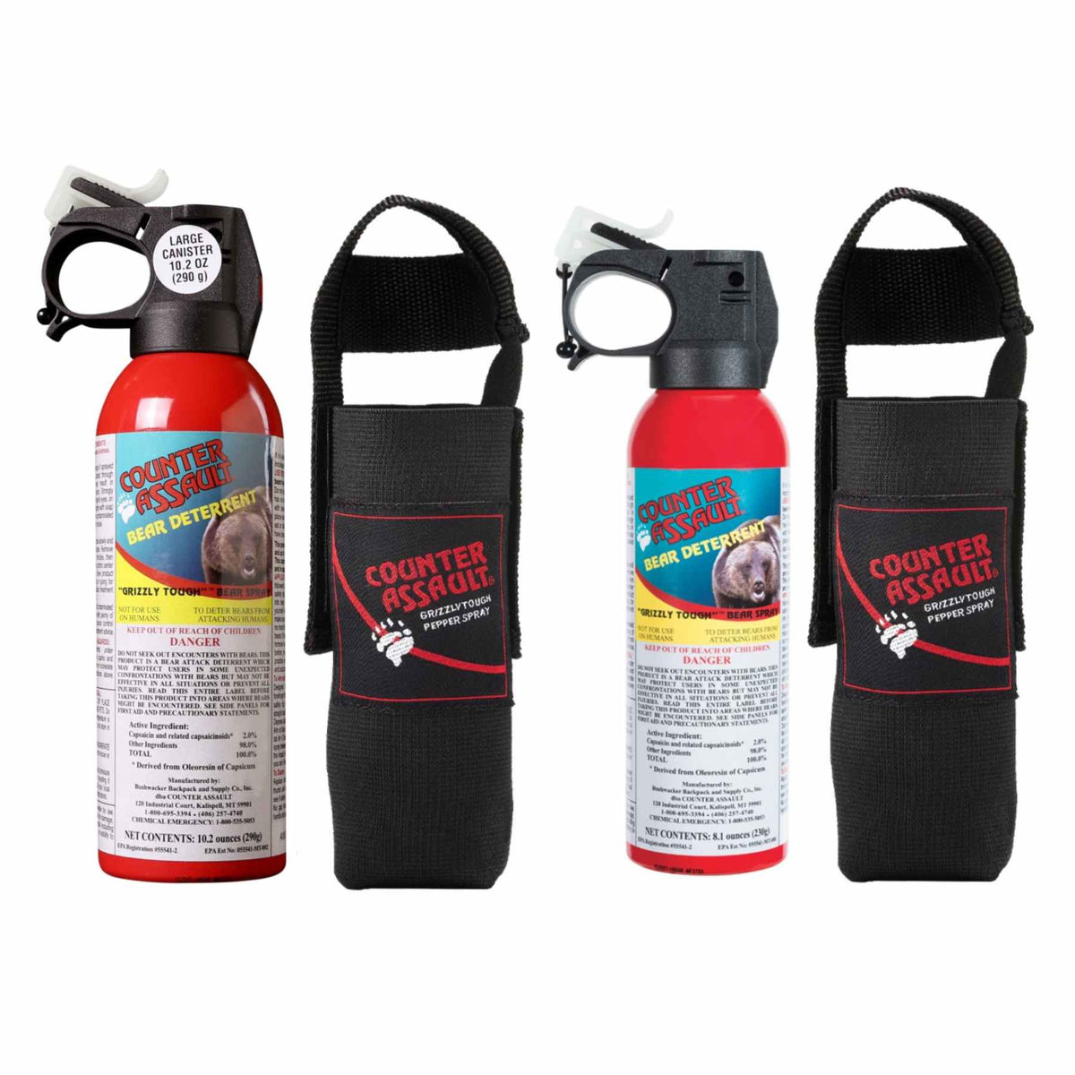 8.1 oz. and 10.2 oz. Bear Spray Combo Pack - Counter Assault