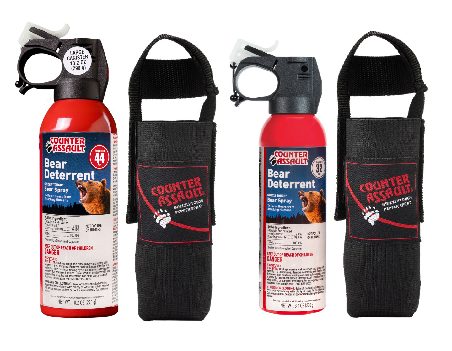 2 Counter Assault bear deterrent sprays with holster