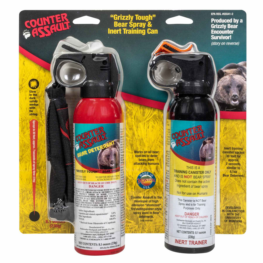8.1 oz. Bear Spray and Inert Training Canister Combo Pack Counter Assault