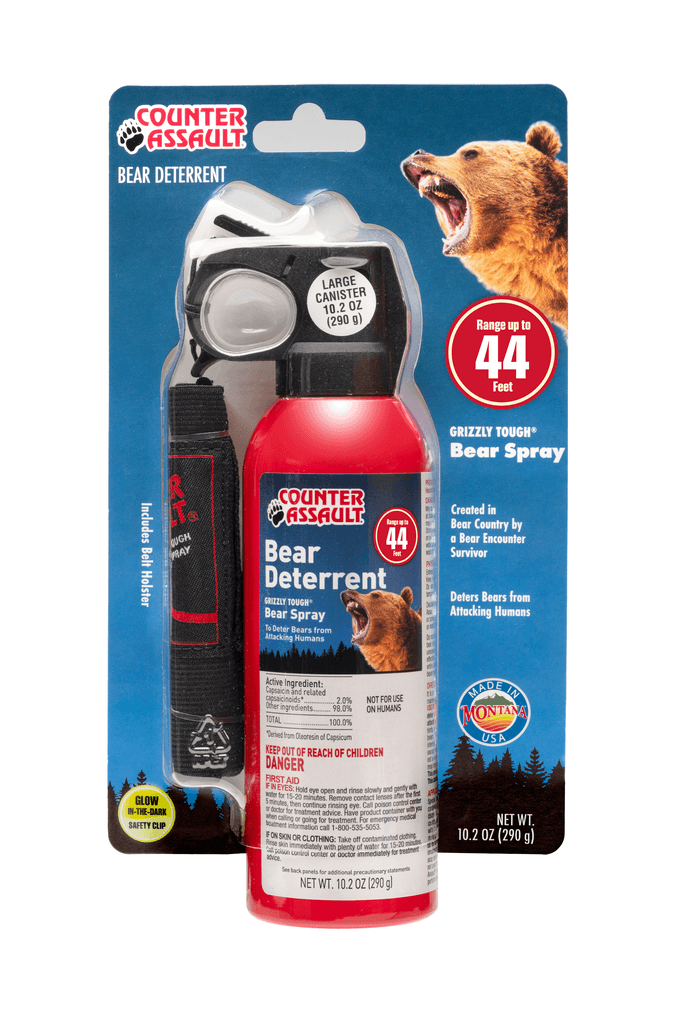Counter Assault 10.2oz (44ft) Bear Spray with Holster in packaging 