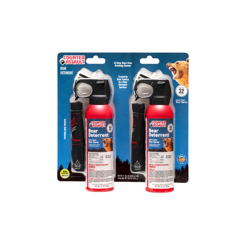 two 8.1oz cans of bear spray in packaging
