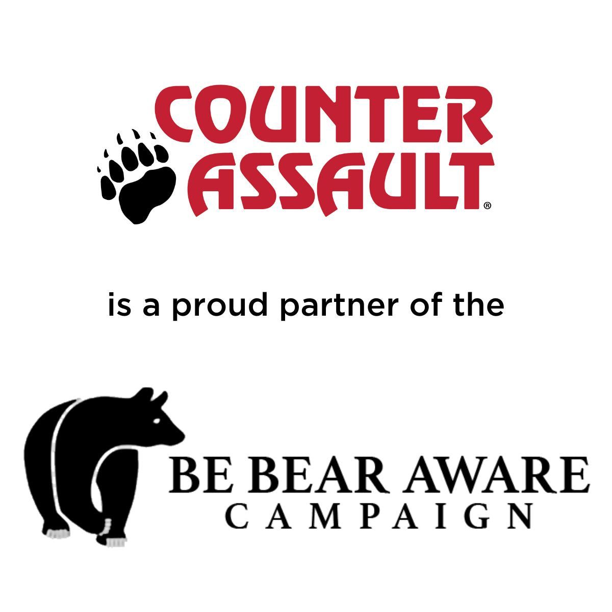 Counter Assault is a proud partner of the Be Bear Aware Campaign